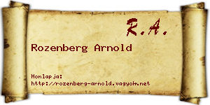 Rozenberg Arnold névjegykártya